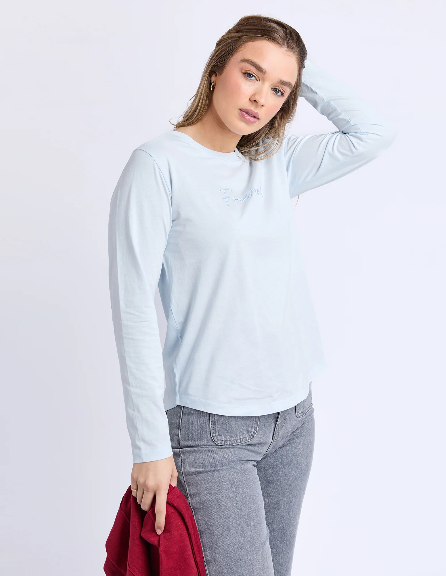 Signature Long Sleeve Tee Ice Blue - Image 4