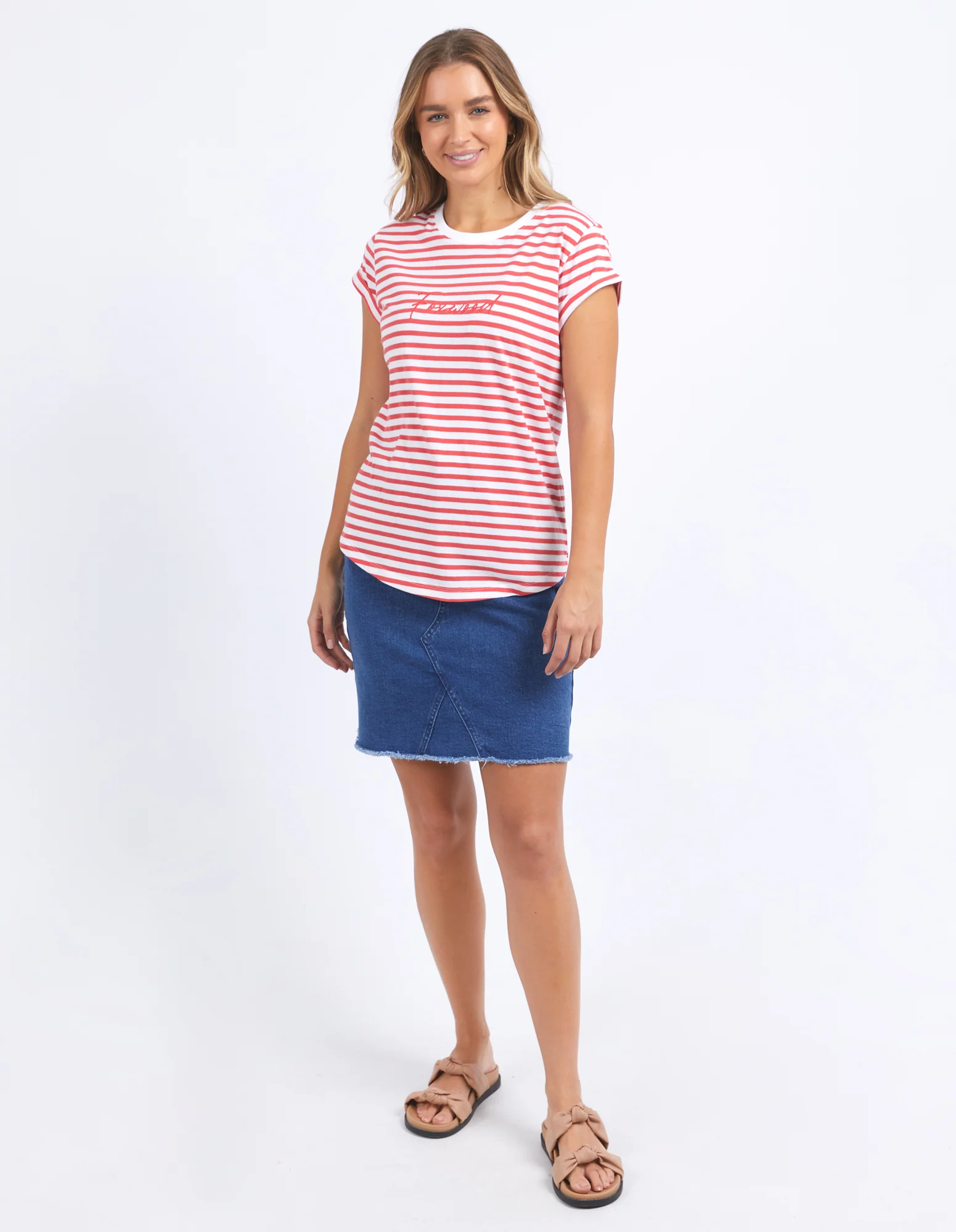 Signature Tee Cayenne/White Stripe - Image 7
