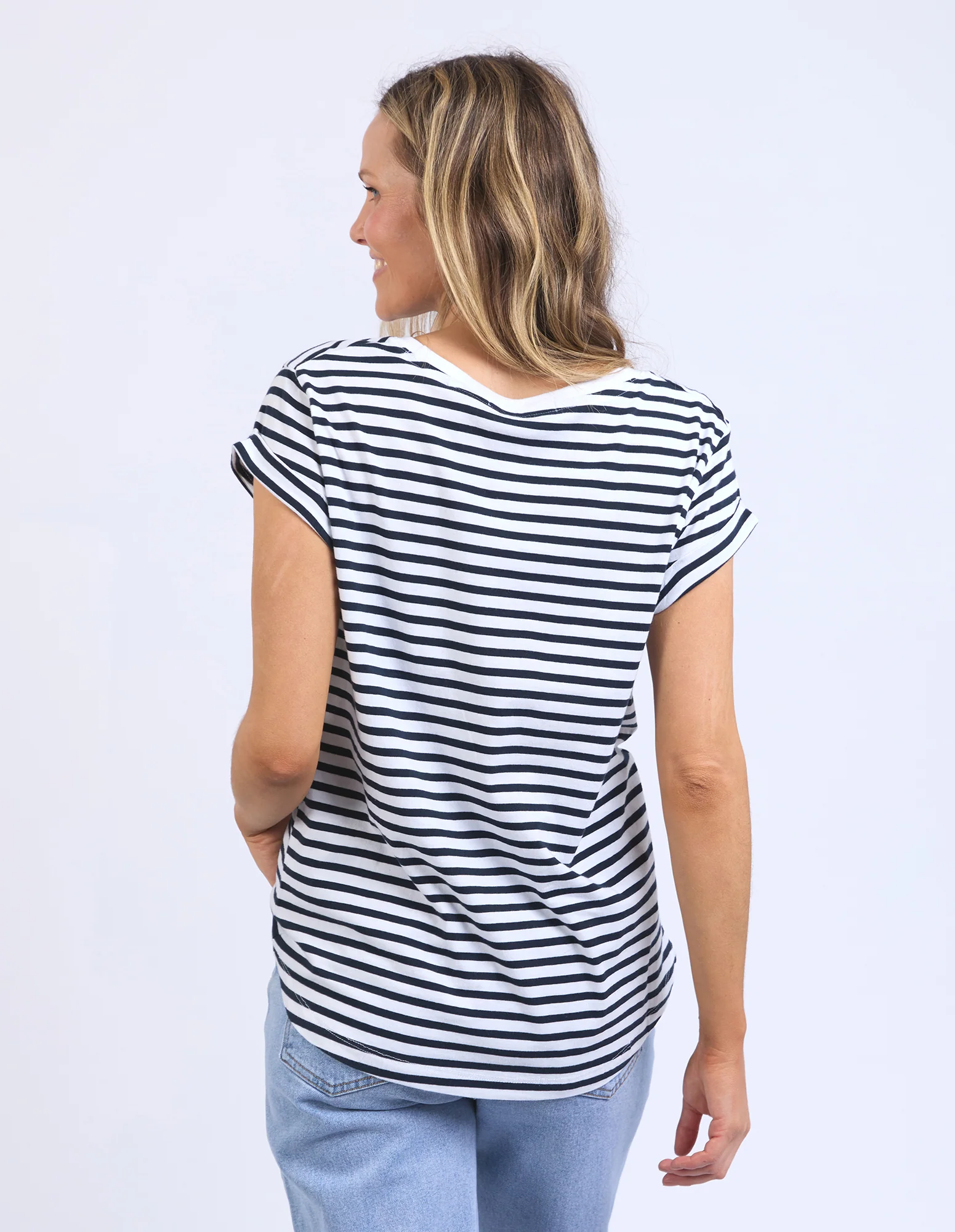 Signature Stripe Tee Dark Sapphire/White - Image 3