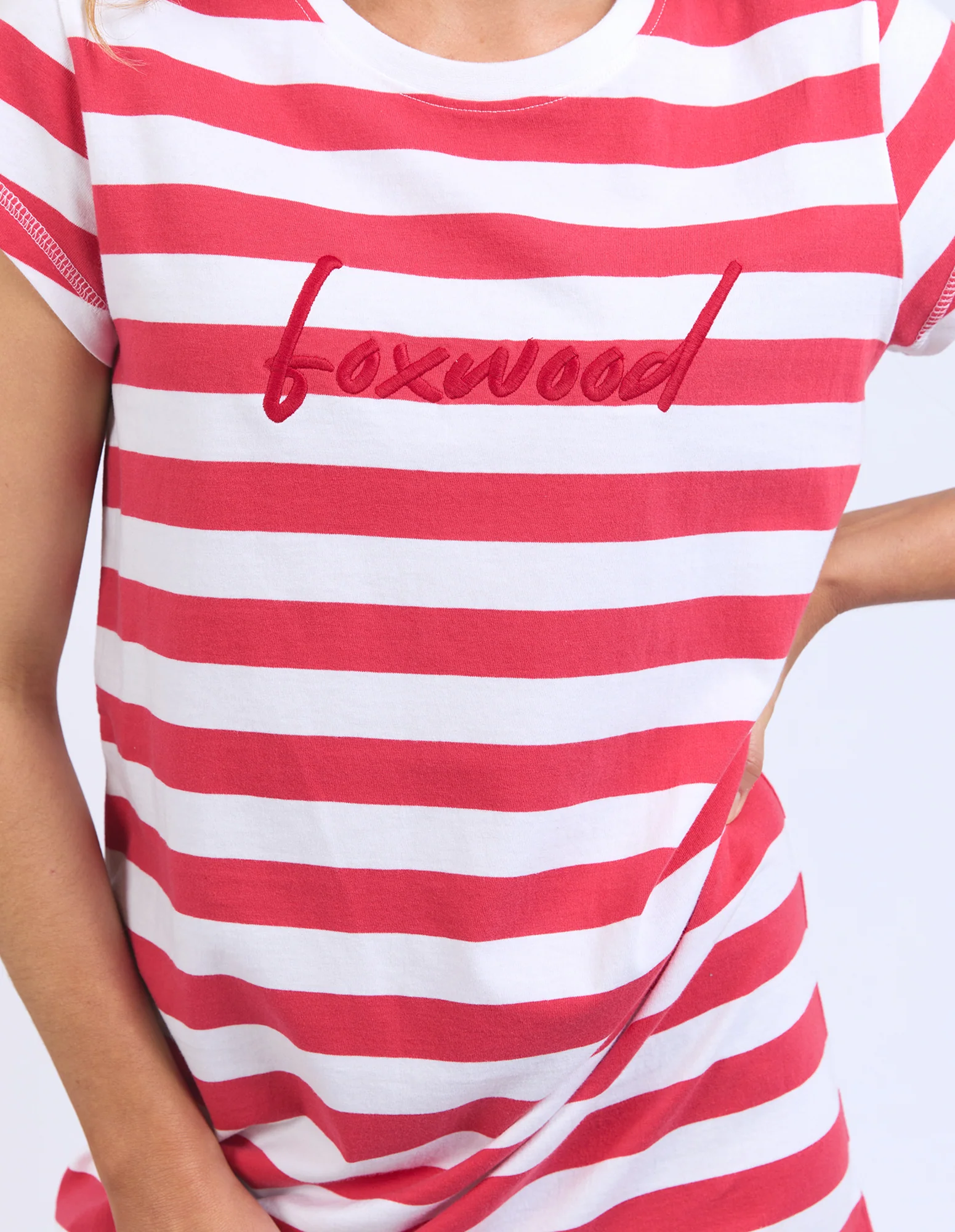 Signature Tee Dress Cayenne & White Stripe - Image 5