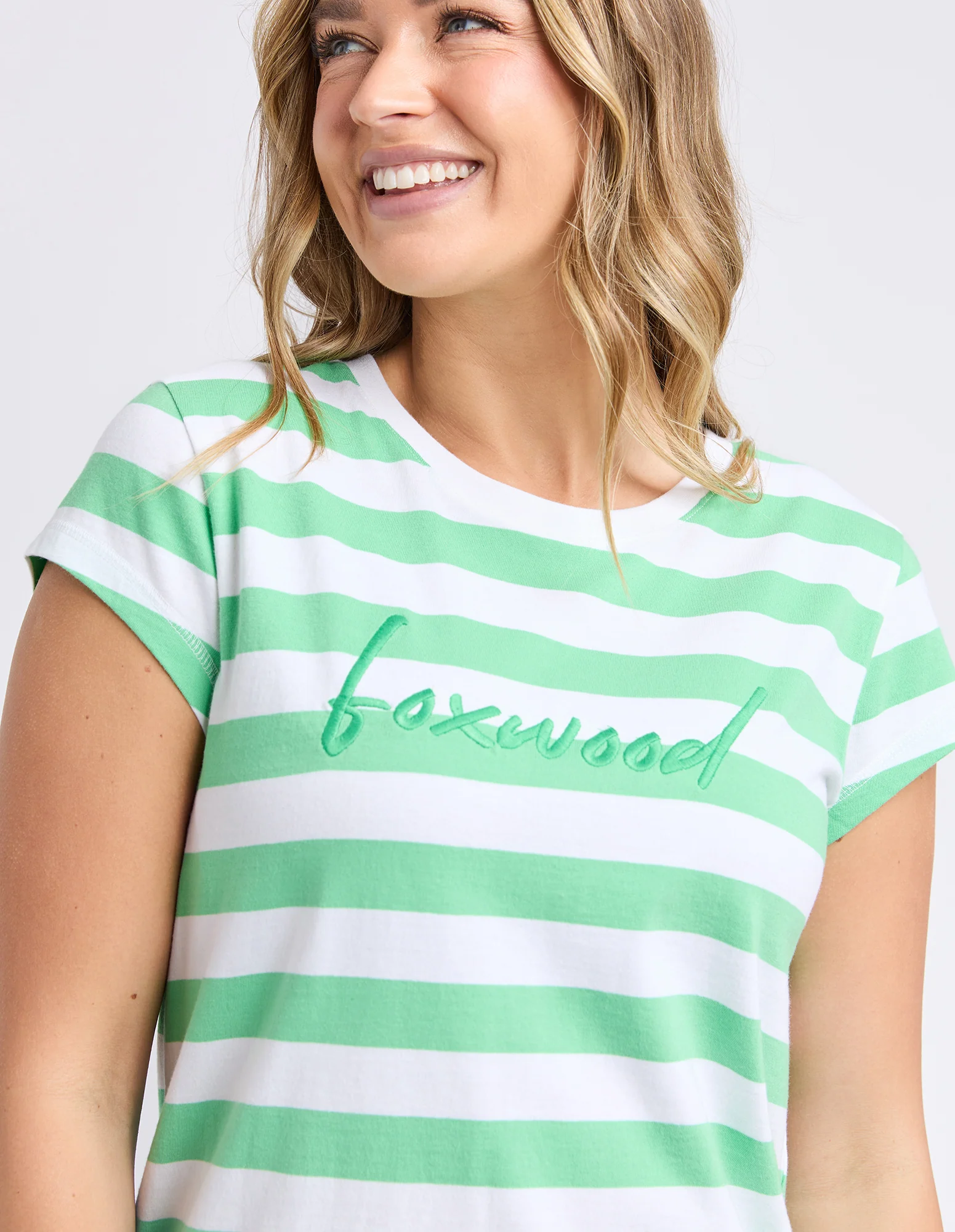 Signature Stripe Tee Dress Green/White Stripe - Image 5