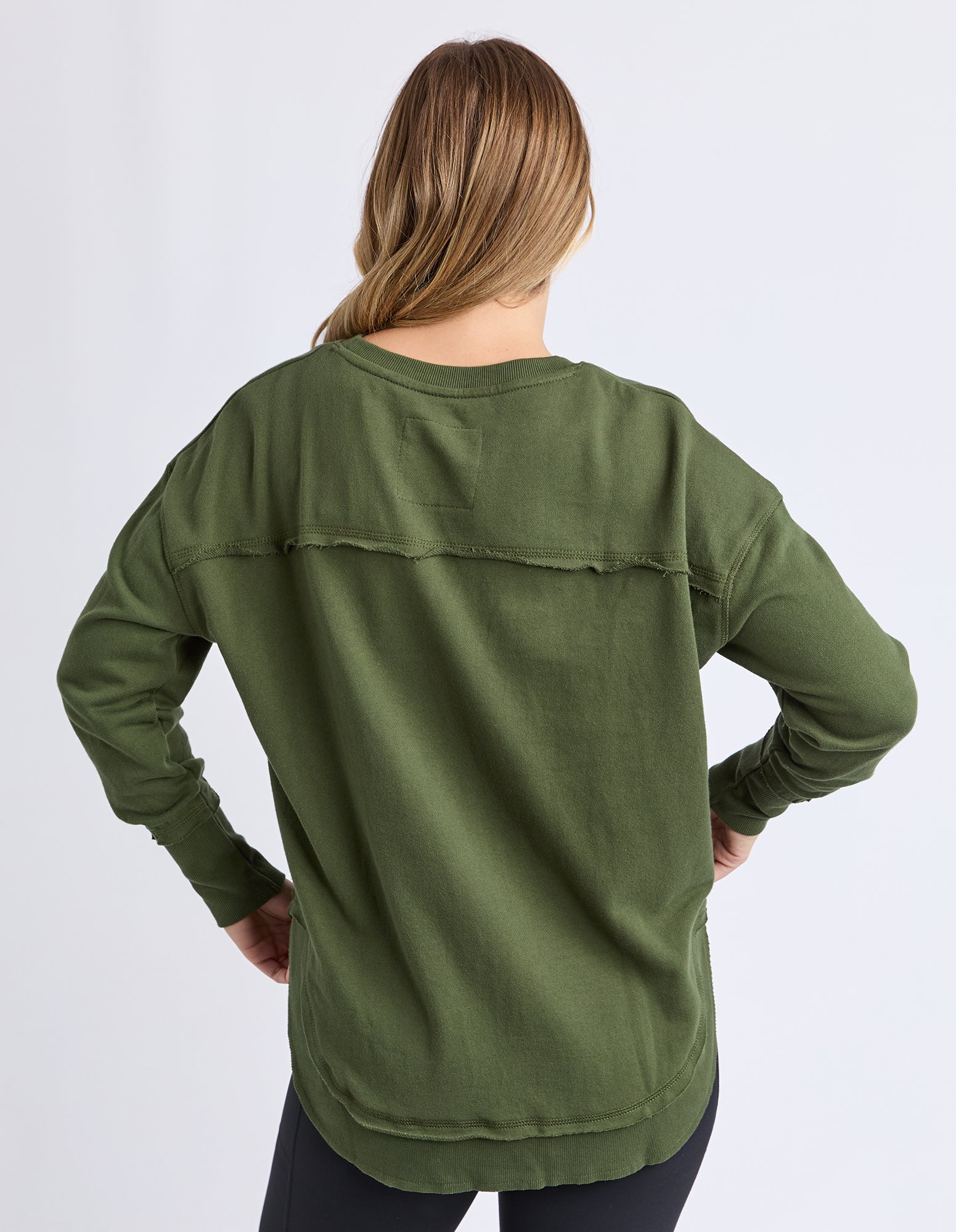 Simplified Metallic Crew Olive With Pink - Image 3