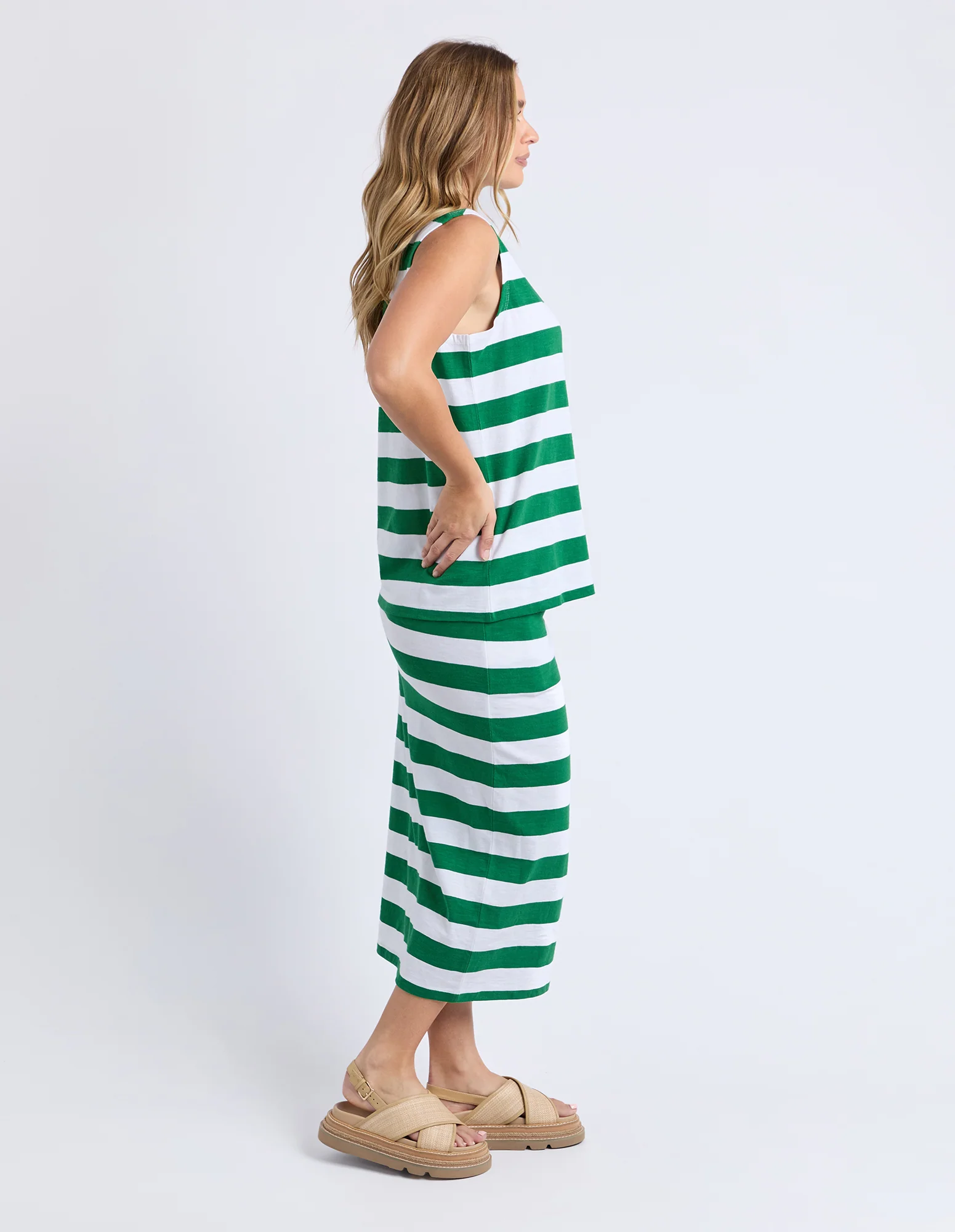 Tallow Tank White & Green Stripe - Image 7